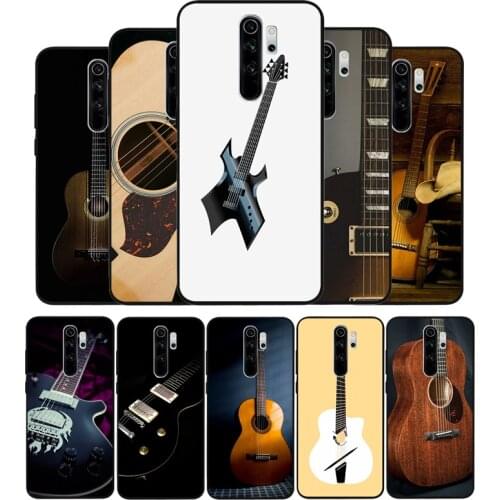 Guitar Music black Silicone Phone Case For Redmi note 9 8 7 Pro S 8T 7A Cover