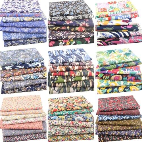 Booksew Cotton Poplin Handmade Fabric Flower Design Sewing Soft Home Textile Quilting Strips For Clothing Craft Patchwork