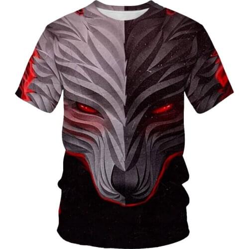 Comfortable and breathable T-shirt Harajuku T-shirt 3d printing fox animal pattern Fashion handsome T-shirt mens T-shirt