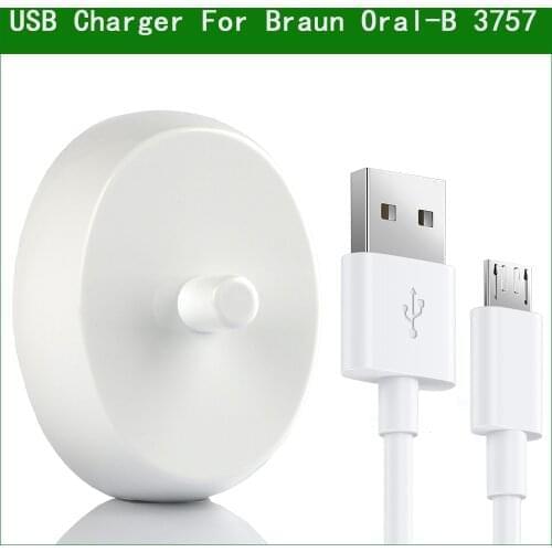 3757 5V USB Charger For Braun Oral-b Electric Toothbrush 1000 3000 4000 D12013 D12013w D12523 3709 3728 3737 4736 4717 4729 8850