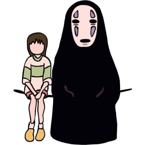 Chihiro and no face badge Spirited Away brooch Kawaii Ghibli jewelry best friends gift