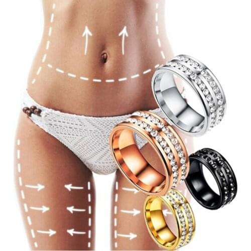 1PC Stimulating Acupoints Gallstone Ring Magnetic Health Care Ring Weight Loss Slimming Ring String Fitness Reduce Weight Ring