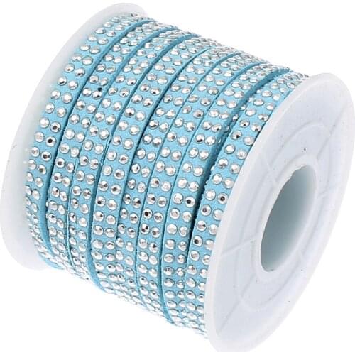 10m/Lot Velveteen Cord with Rhinestone For DIY Cuff Bangle Bracelet Korea velvet Faux Suede Cord Jewelry Making Wholesale