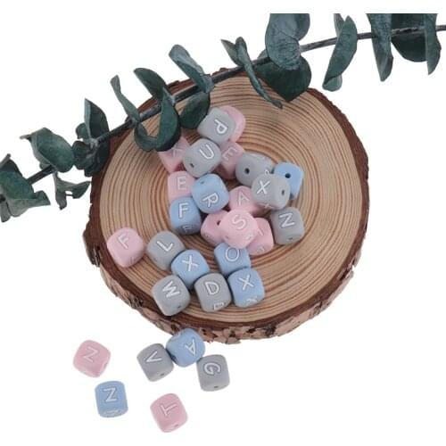 200pcs silicone beads letters baby teether letter beads silicone beads baby teething necklace baby dummy chain BPA free