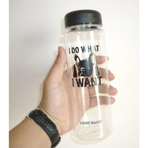 2018 New 500mL i do waht i want dog Plastic Leakproof Portable Waters Bottle Outdoor Sports High Quality water Bottles