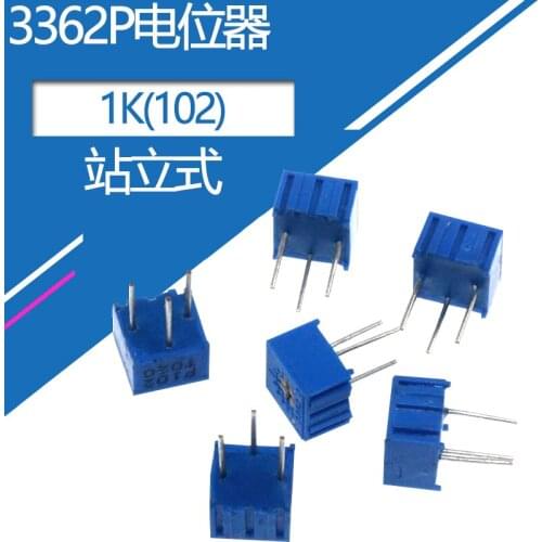 3362P Potentiometer 102 Standing single-turn precision adjustable resistance glass glaze precision potentiometer 1K