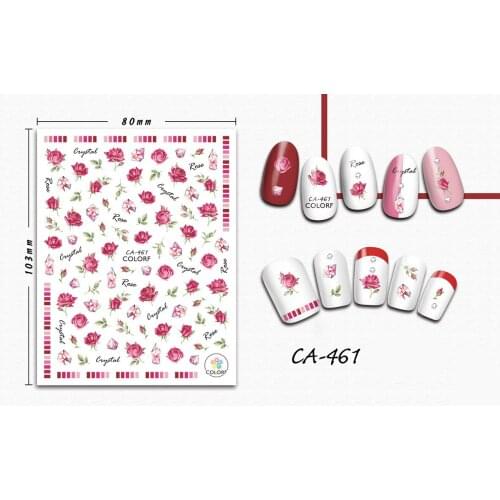 3D Nail Sticker Girl Manicure Decals Decoration Stickers for Nails Rose Flower Bouquet Design Nail Art Sticker Accessories