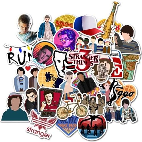 50pcs/pack Stranger Things Classic Movie Stickers For Refrigerator Car Helmet DIY Gift box Bicycle Guitar Notebook Skate