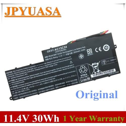 7XINbox 11.4V 30Wh AC13C34 Laptop Battery For Acer Aspire E3 E3-111 V5 V5-122 V5-122P V5-132 3UF426080-1-T1000 KT.00303.005