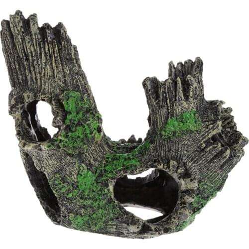 Aquarium Tree Trunk Driftwood Decoration Artificial Hollow Wood Hole Rock Cave for Fish Shrimp Fish Tank Decor Acuario Ornament
