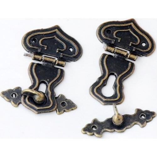 Free Shipping 4 Sets Bronze Tone Trunk Lock Handbag Bag Accessories Purse Snap Clasps/ Closure Locks 63x39mm J2843