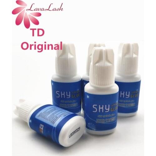 Free Shipping Korea Sky glue TD type 5ml eyelash extensions glue 5 bottles/lot clear transparent glue Fake lashes glue tools