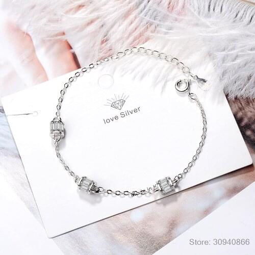 New Beautiful Exquisite Cylinder Temperament 925 Sterling Silver Jewelry Geometric Personality Women Gift Bracelets SB171