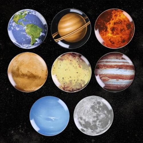Decorative Plates Nordic Home Studio Hotel Bar Decorative Background Wall Hanging Planet Universe Art Craft Ceramics Dishes