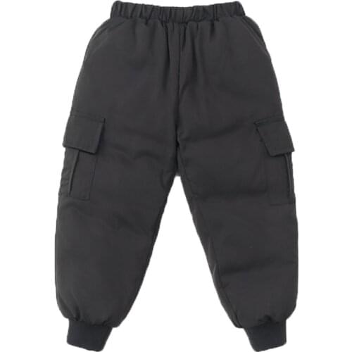 2021 Childrens Down Pants Winter Thicken Boys and Girls Babies Big Childrens Workwear, Warm Outer Pants