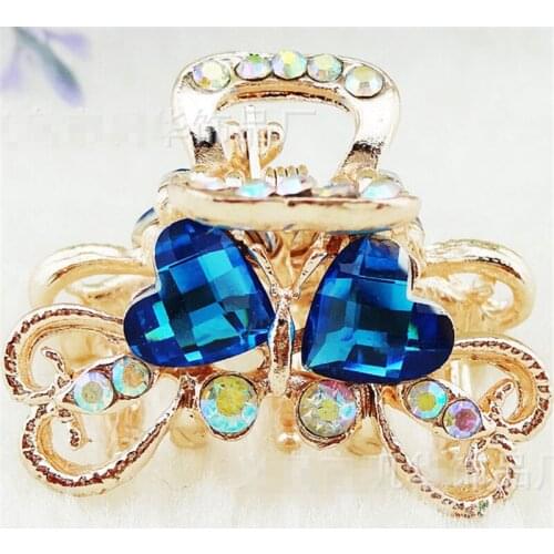 Fb4003 new fashion alloy rhinestone imitation small hairpin crystal hair claw grip artificial gems