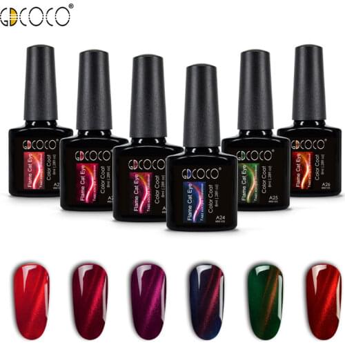 GDCOCO New Arrival 3D Flame Cat Eye Double Line VENALISA Supply Chameleon Gel Polish Color Change Magnetic Cat Eyes Gel Lacquer