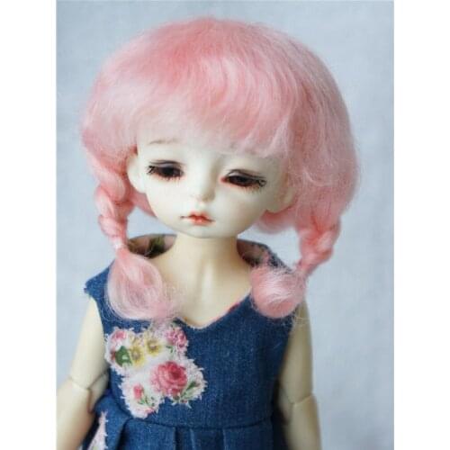 JD253 1/6 YOSD mohair wigs size 6-7 inch fashion short double braid BJD hair