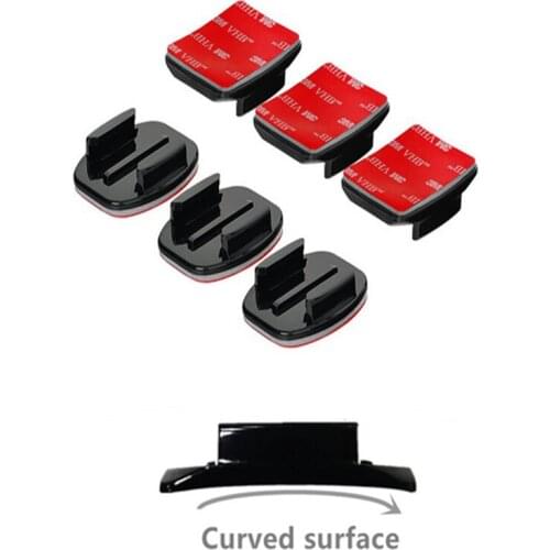 Soportes adhesivosp lanos curvos GoPro Hero 8 7 6 5 4 3 2 1XiaomiYi4K, accesorios para Mijia Cámara de Acción SJCAM Go Pro acces