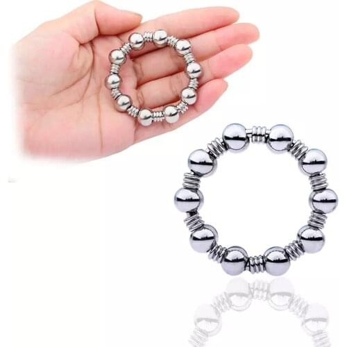 New Stainless Steel 10 Beads Cock Ring Metal Penis Sex Toys Products For Adults Men Gay Member Male Lock Ring Extend Testicles