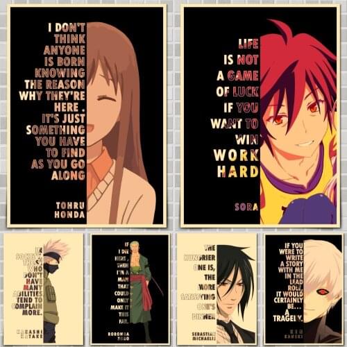 Collection of Japanese animation quotations 2 Poster Wall Stickers For Home Room Bar Decor Art