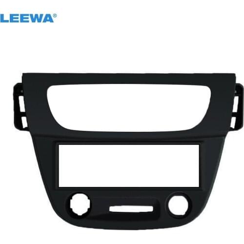 LEEWA Black Grey Car 1DIN Stereo Radio Fascia Plate Panel Frame For Renault Fluence 2009 Dashboard Installation Mount Kit #5208