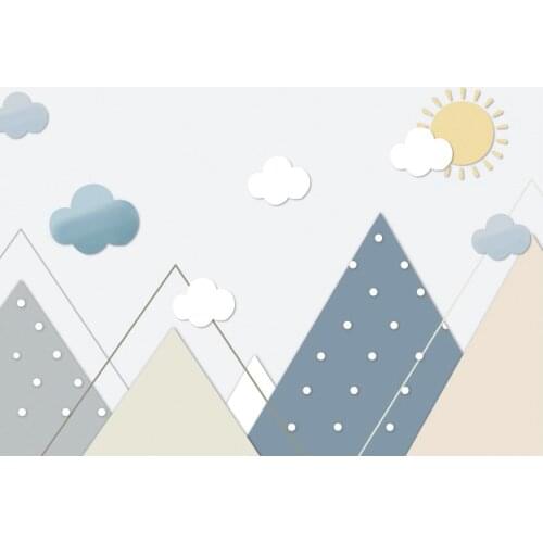 Cartoon Mountain Scenery Printing Backdrop Party Room Decor Photo Booth Studio Prop
