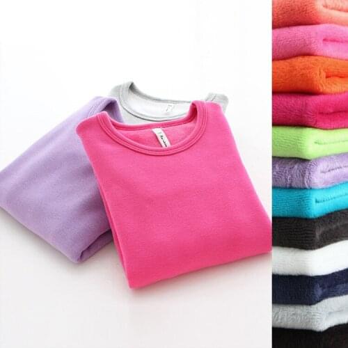 2019 New Winter Baby Girls Long-sleeved O-necked Solid Color T-shirt Bottoming Shirt Cotton Childrens Long-sleeved Tshirt 2-11Y