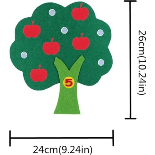 HX5D Montessori Education Supplies Apple Tree Toys Educational Toy Math Toy Durable Digital Cognitive Kindergarten