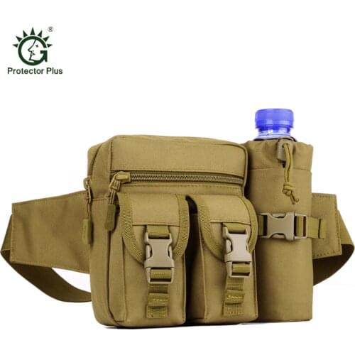 Outdoor 1000D Nylon Tactical Waist Pack Multifunctional Mens Travel Hiking Climbing Sports Waist Bag With Water Bottle Holder