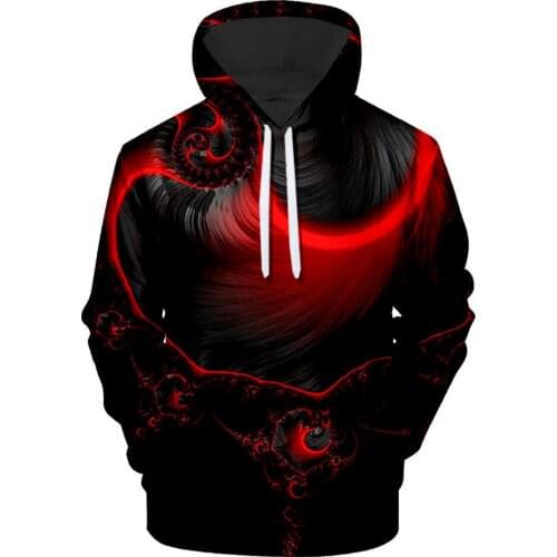 Casual Color Vertigo Abstract Spiral Printing Hooded Fashion Dressing 3D Mens Clothing