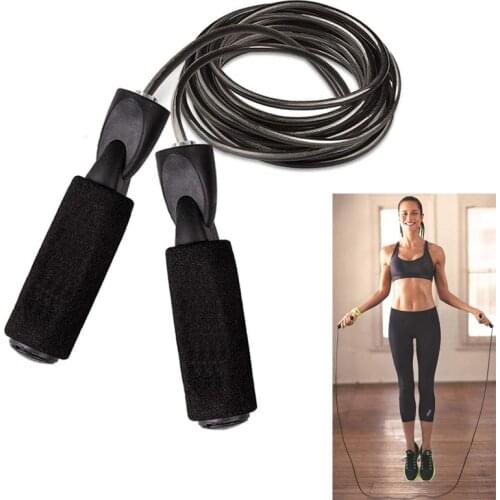 Adjustable Steel wire Jump Rope Tangle-Free Workout Skipping Rope Foam Handles Ideal for Fitness Aerobic Exercise Speed Training
