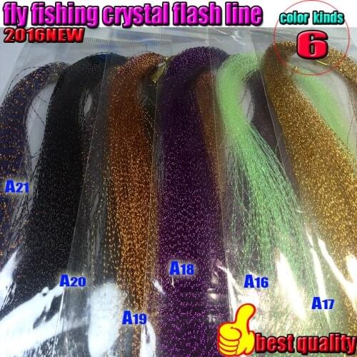 Fly fishing tying material thread fly fishing crystal flash line 6color A16+A17+A18+A19+A20+A21 number 6 bag/lot