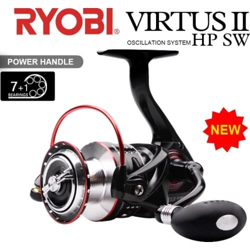 RYOBI VIRTUS II HP SW 1000-8000Spinning Reel Fishing Reels 7+1 BB 5.0:1/5.1:1 Ratio Saltwater Proof Max Drag 6-12kg Reel Fishing