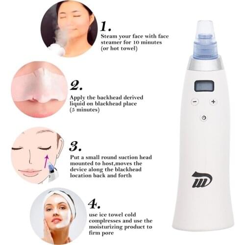 Face Nose Pore Deep Blackhead Remover Black Head Comedo Vacuum Suction Pimple Removal Acne Extractor Skin Care Tool