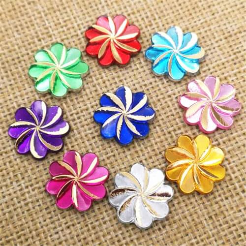 New 80PCS 14mm AB Resin Windmill Flatback Rhinestone Scrapbook DIY Craft Appliques