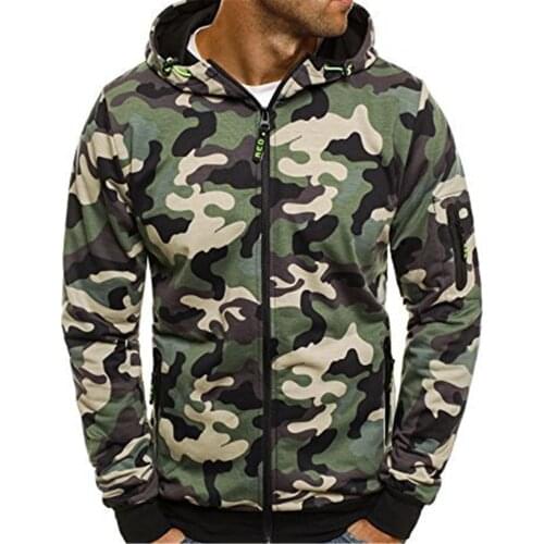 Mens Hoodies Cardigan Hooded Coat Camouflage Male fashion Army Combat Tactical Sweat Shirt Military Men CLOTHES