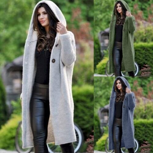 Mid-Length All-Match Cardigan Women Korean Fashion Loose Sweaters Autumn New Loose Hooded Sweater Women Jacket кардиган женский