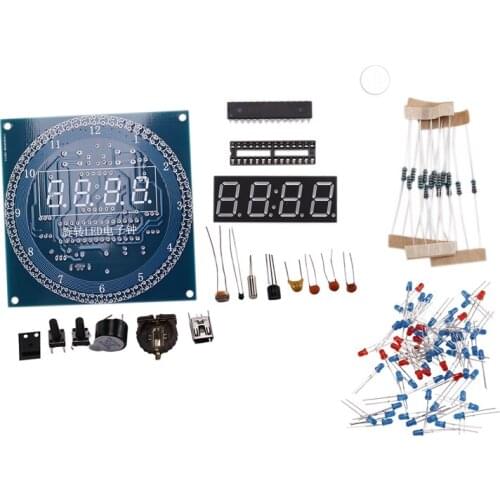 Rotating DS1302 Digital LED Display Module Alarm Electronic Digital Clock LED Temperature Display DIY Kit Learning Board 5V New