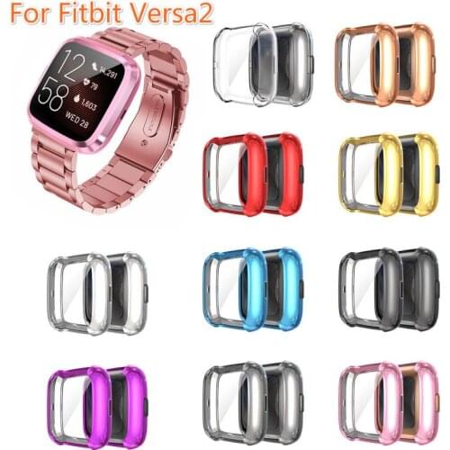 Screen Protector For Fitbit Versa 2 Shell Case Protective Cover All-inclusive Plating Case TPU Anti-fall Case Accessories