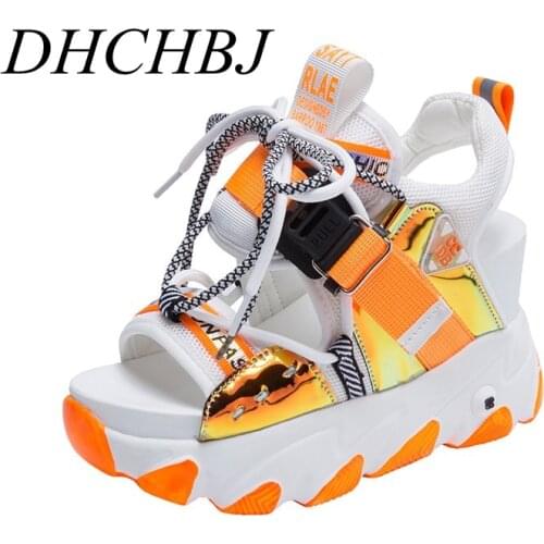 2020 Summer Womens Sandals High Heels Sandals For Women 9CM Heels Gladiator Sandal Wedge Platform Shoes Summer Casual Sneakers