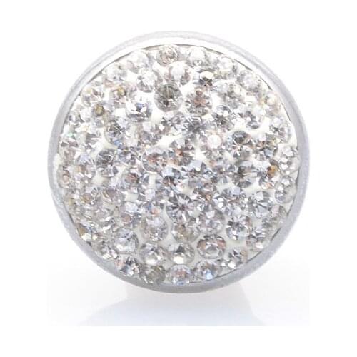 Hot selling 10pcs/lot white round crystal snap buttons bracelet charms jewelry Ginger Snaps fit 18mm snap Jewelry