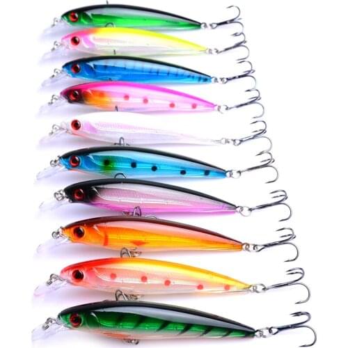 10pcs Hard Bait 11CM/13.4G Minnow Fishing Lure 0.5-1.5M Diving depth Artificial Bait For Carp Fishing Wobbler pesca