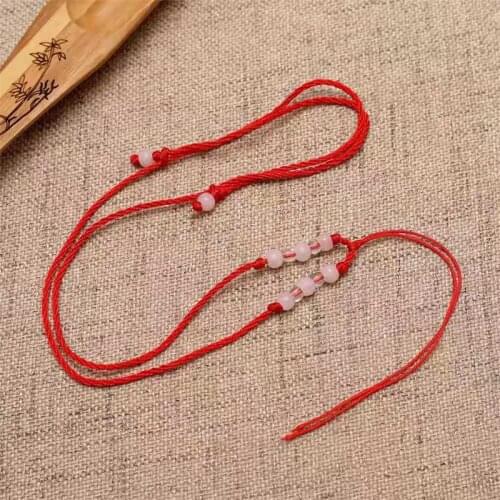 100pcs Classic Simple Red String Necklace Men And Women Hand-Woven With Beaded Collar Diy Jewelry Findings Connectors Wholesales
