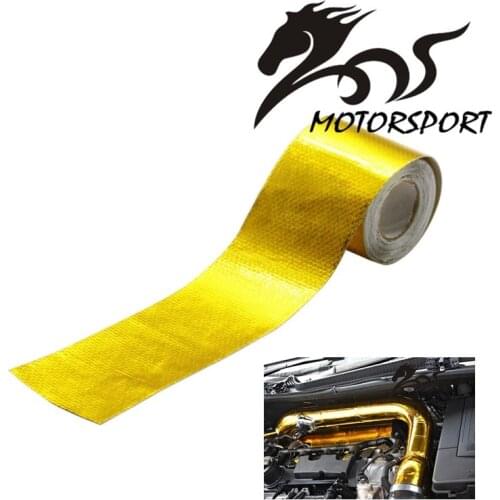 2"x5 Meter Roll SELF ADHESIVE REFLECT A GOLD HEAT WRAP BARRIER FOR HONDA/VW/BMW All Intake pipe / Suction Kit
