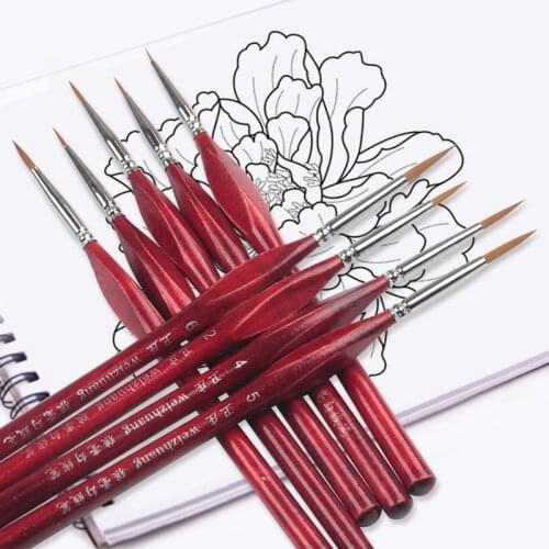 6Pcs/Set Paint By Numbers Tool Brushes Extra Fine Detail Paint Brushes Artist Miniature Model Maker For Oil Painting Gouache