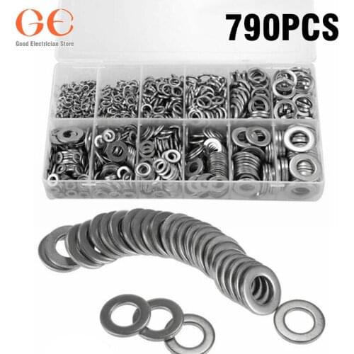 790PCS Flat & Spring Stainless Steel Assorted Washers Rust Resistant washers washer titanium washer mini washer