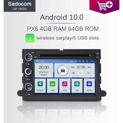 PX6 2 din Android 10.0 Car DVD player 6 Core 64GB ROM 4GB RAM autoradio car radio For Ford Fusion Explorer F150 Edge Expedition