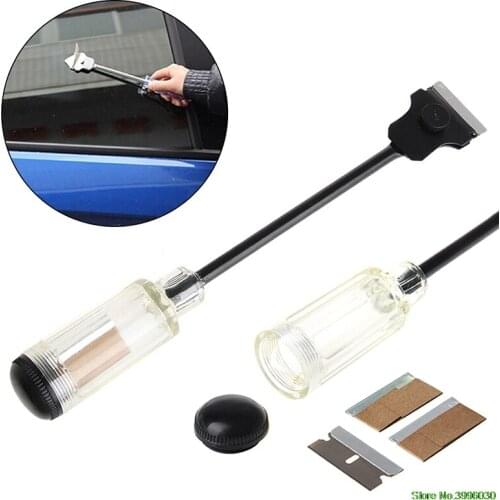 Car Sticker Paint Long Reach Scraper Remover Tool Extension Handle & Razor Blade