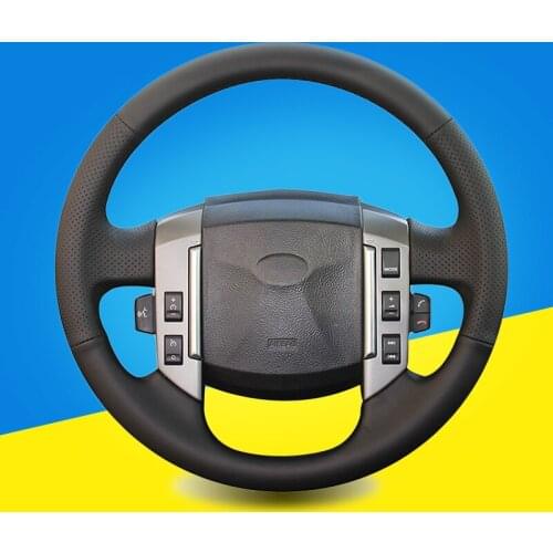 Car Braid Steering Wheel Cover for Land Rover Old Range Rover Sport 2005-2008 Interior Auto Braid On The Steering Wheel Cover